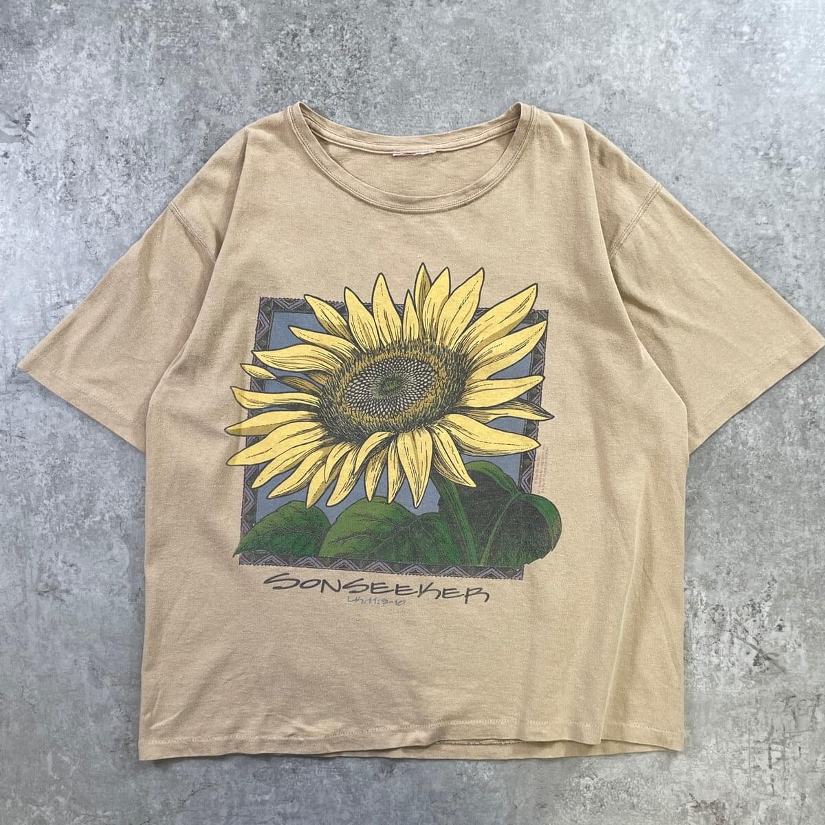 古着通販】90年代 SONSEEKER ひまわり アートプリントTシャツ メンズL