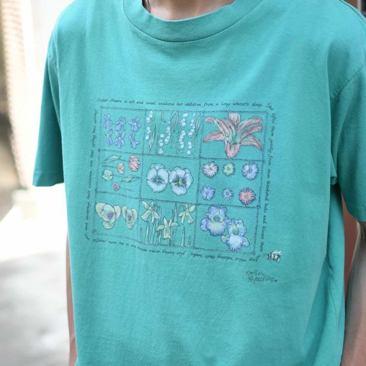 古着通販】古着 90s カナダ製 シングルステッチ 植物 自然 アート