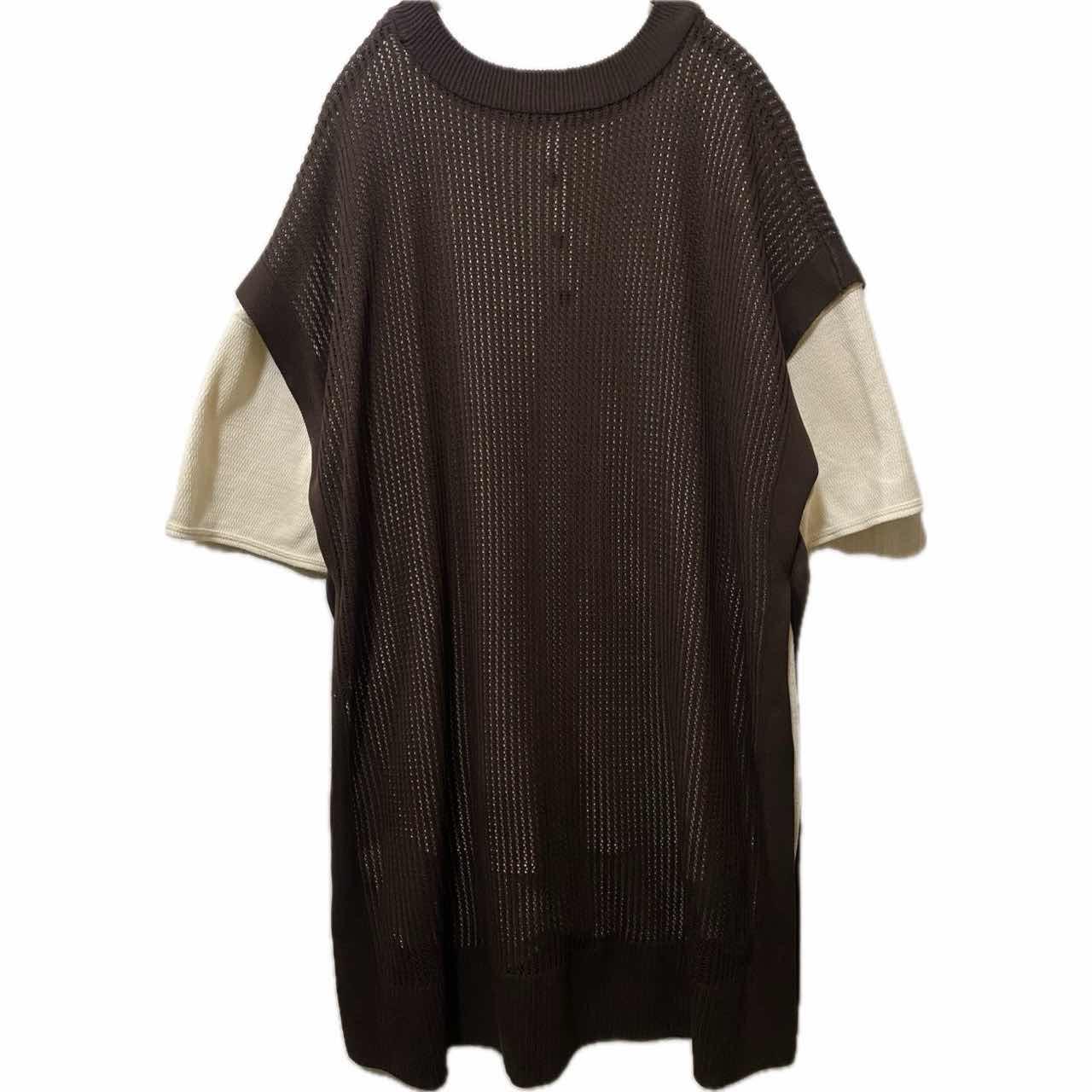 古着通販】00s セレクトショップo.e.m美品ロングクロシェメッシュVEST