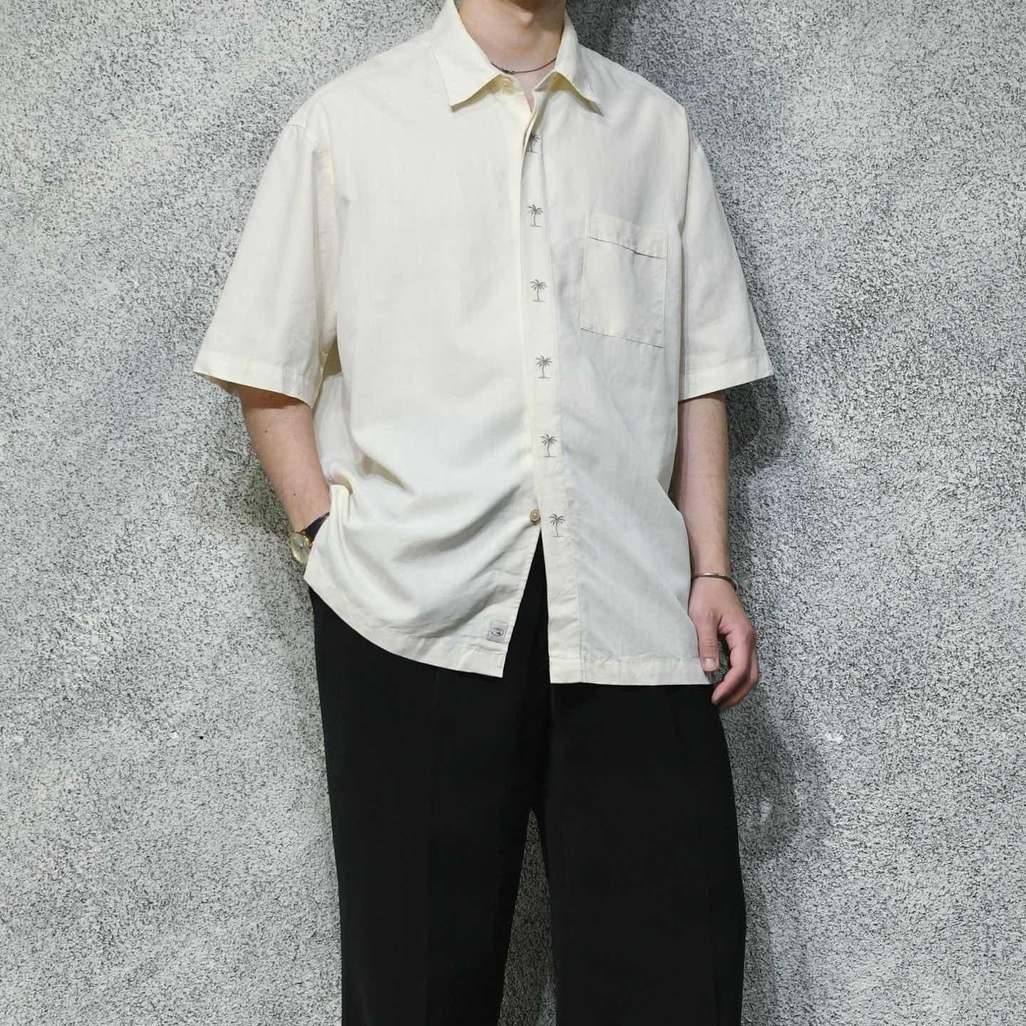 【雰囲気抜群】BASCO ヴィンテージ レーヨンシャツ ホワイト Lサイズ 古着通販】レーヨンシャツの古着 | 古着オンラインショップVINTY