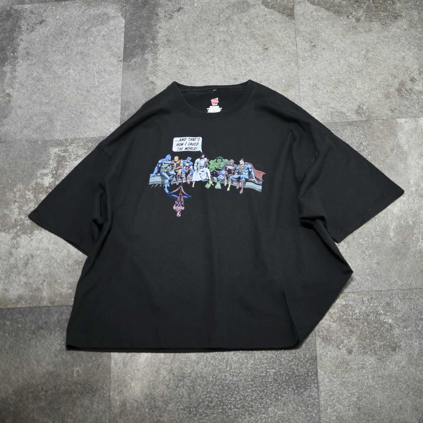 古着通販】古着 MARVEL DC パロディ プリントTシャツ ショート丈 T