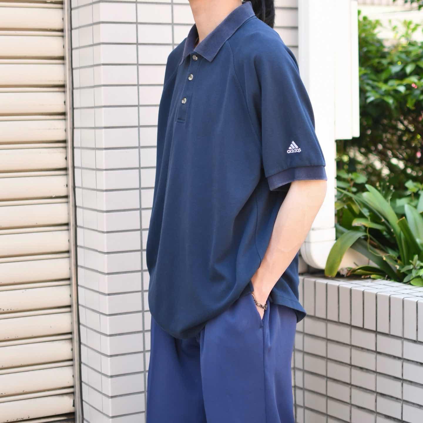 古着通販】古着 adidas 3ライン デザイン ポロシャツ 半袖ポロシャツ