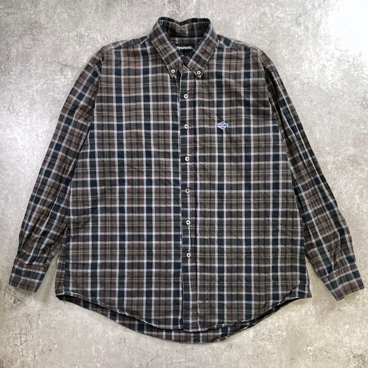90-00年代 HYSTERIC GLAMOUR ヒステリックグラマー チェック 長袖 ボタンダウンシャツ メンズXL相当 古着 VINTAGE ヴィンテージ 初期黒タグ  古着 VINTAGE ヴィンテージ Y2K 古着通販】90-00年代 HYSTERIC GLAMOUR ヒステリックグラマー チェック