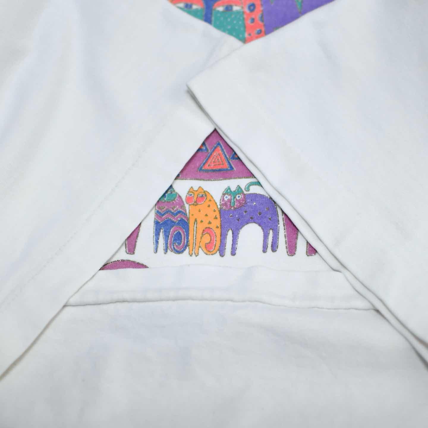 古着通販】古着 90s シングルステッチ USA製 ネコ プリントTシャツ T